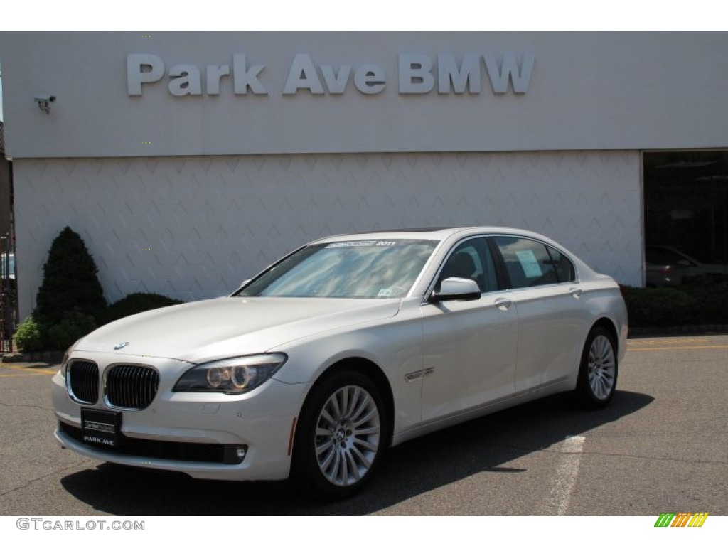 2011 7 Series 750Li xDrive Sedan - Mineral White Metallic / Saddle/Black Nappa Leather photo #1