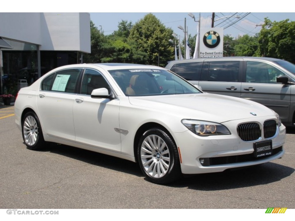 2011 7 Series 750Li xDrive Sedan - Mineral White Metallic / Saddle/Black Nappa Leather photo #3
