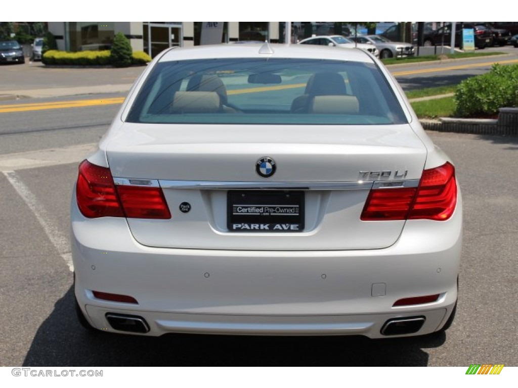 2011 7 Series 750Li xDrive Sedan - Mineral White Metallic / Saddle/Black Nappa Leather photo #6