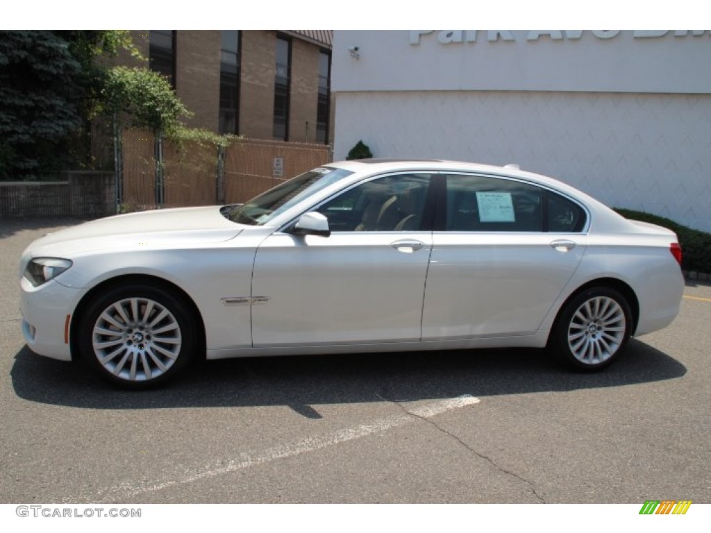 2011 7 Series 750Li xDrive Sedan - Mineral White Metallic / Saddle/Black Nappa Leather photo #8