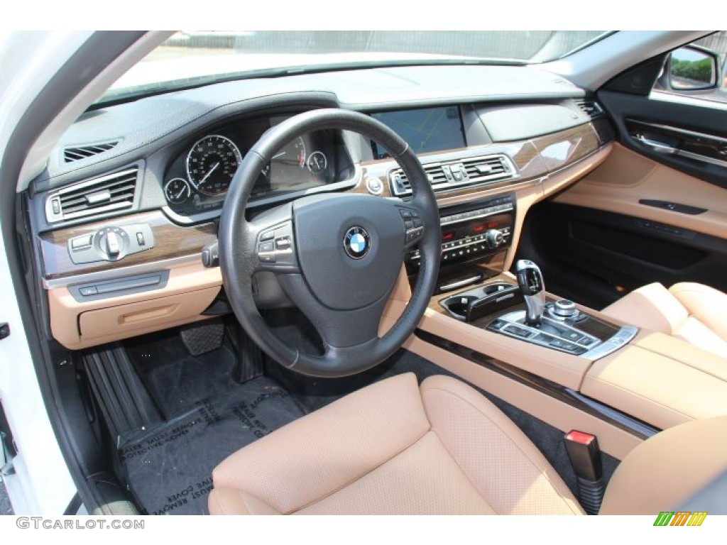 2011 7 Series 750Li xDrive Sedan - Mineral White Metallic / Saddle/Black Nappa Leather photo #10