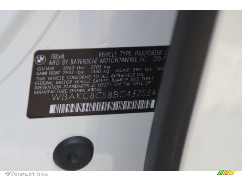 2011 7 Series 750Li xDrive Sedan - Mineral White Metallic / Saddle/Black Nappa Leather photo #35