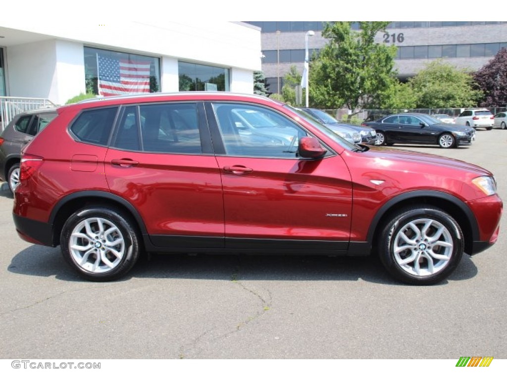 2013 X3 xDrive 28i - Vermillion Red Metallic / Black photo #4