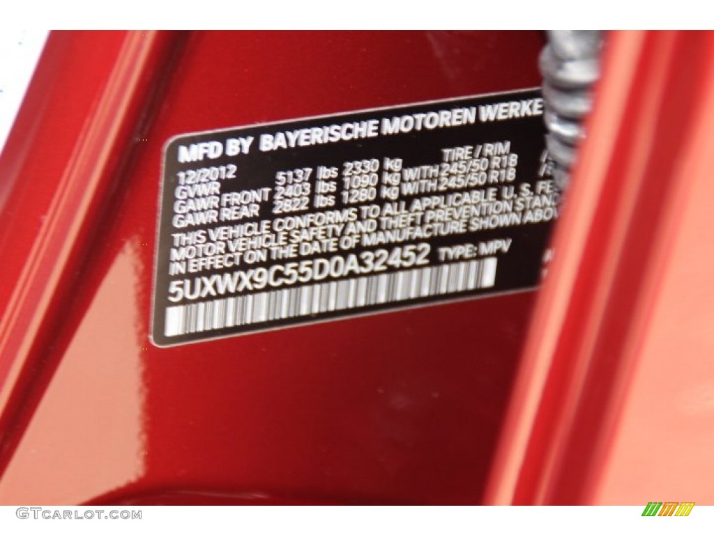 2013 X3 xDrive 28i - Vermillion Red Metallic / Black photo #33