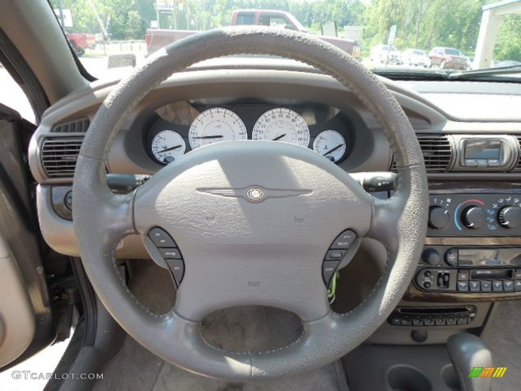 2004 Chrysler Sebring Limited Convertible Taupe Steering Wheel Photo #82569166