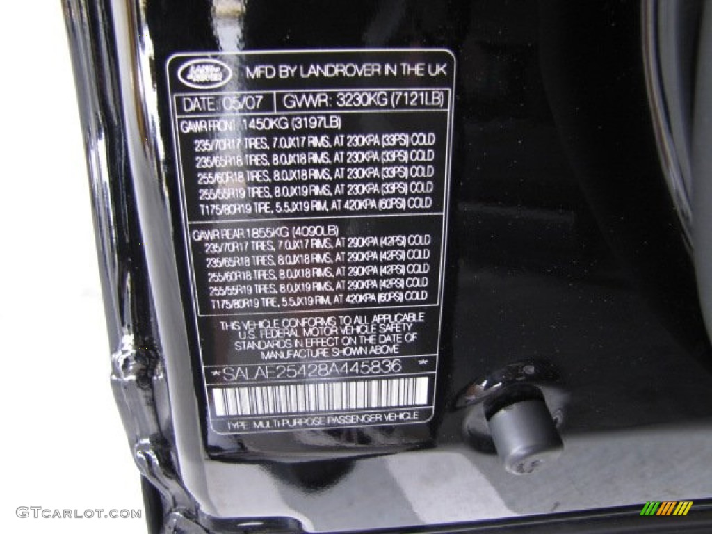 2008 LR3 V8 SE - Java Black Pearlescent / Ebony Black photo #59