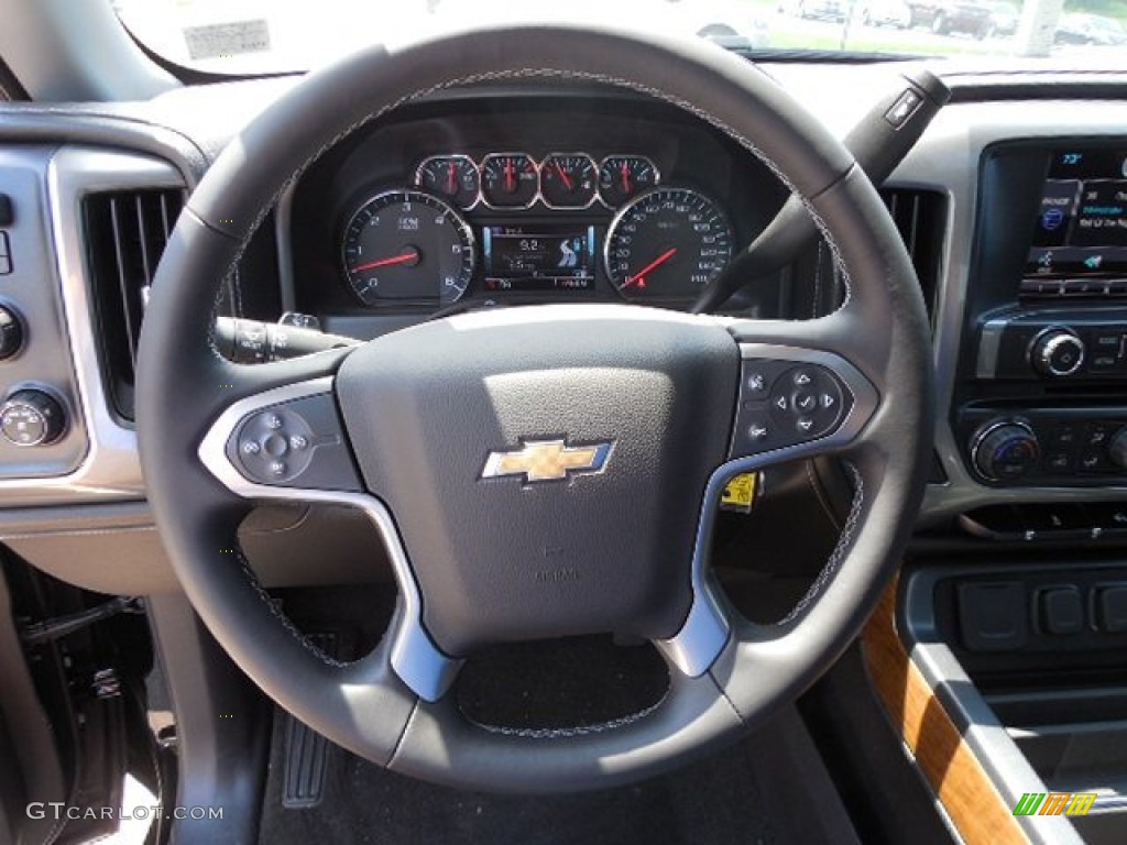 2014 Chevrolet Silverado 1500 LTZ Crew Cab 4x4 Jet Black Steering Wheel Photo #82570103