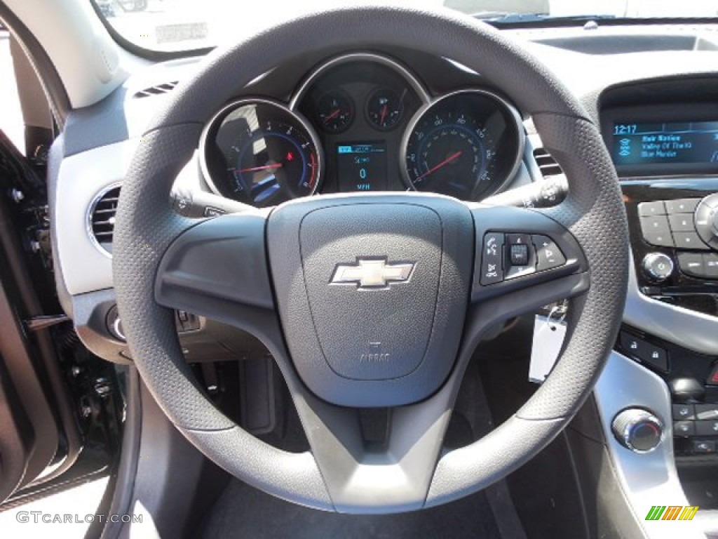 2014 Chevrolet Cruze LS Jet Black/Medium Titanium Steering Wheel Photo #82572040