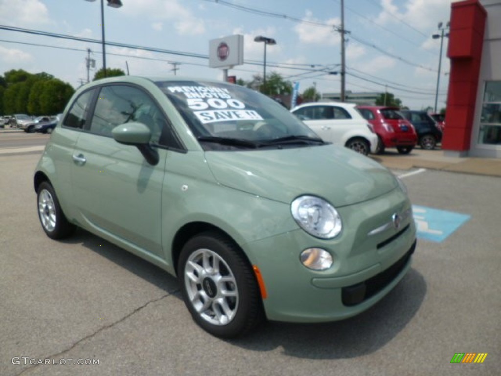 2012 500 Pop - Verde Chiaro (Light Green) / Tessuto Grigio/Avorio (Grey/Ivory) photo #1