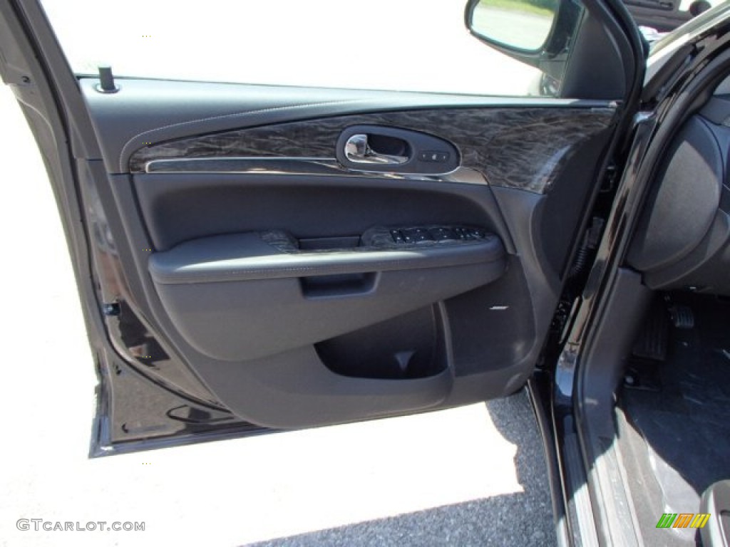 2014 Buick Enclave Premium AWD Ebony Door Panel Photo #82573288