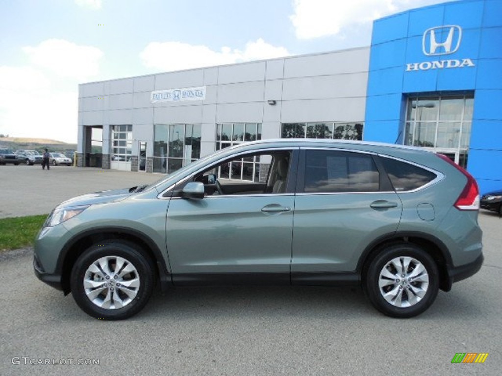 2012 CR-V EX-L 4WD - Opal Sage Metallic / Beige photo #2