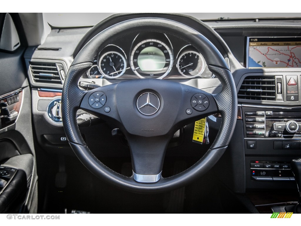 2010 Mercedes-Benz E 350 Coupe Black Steering Wheel Photo #82578829