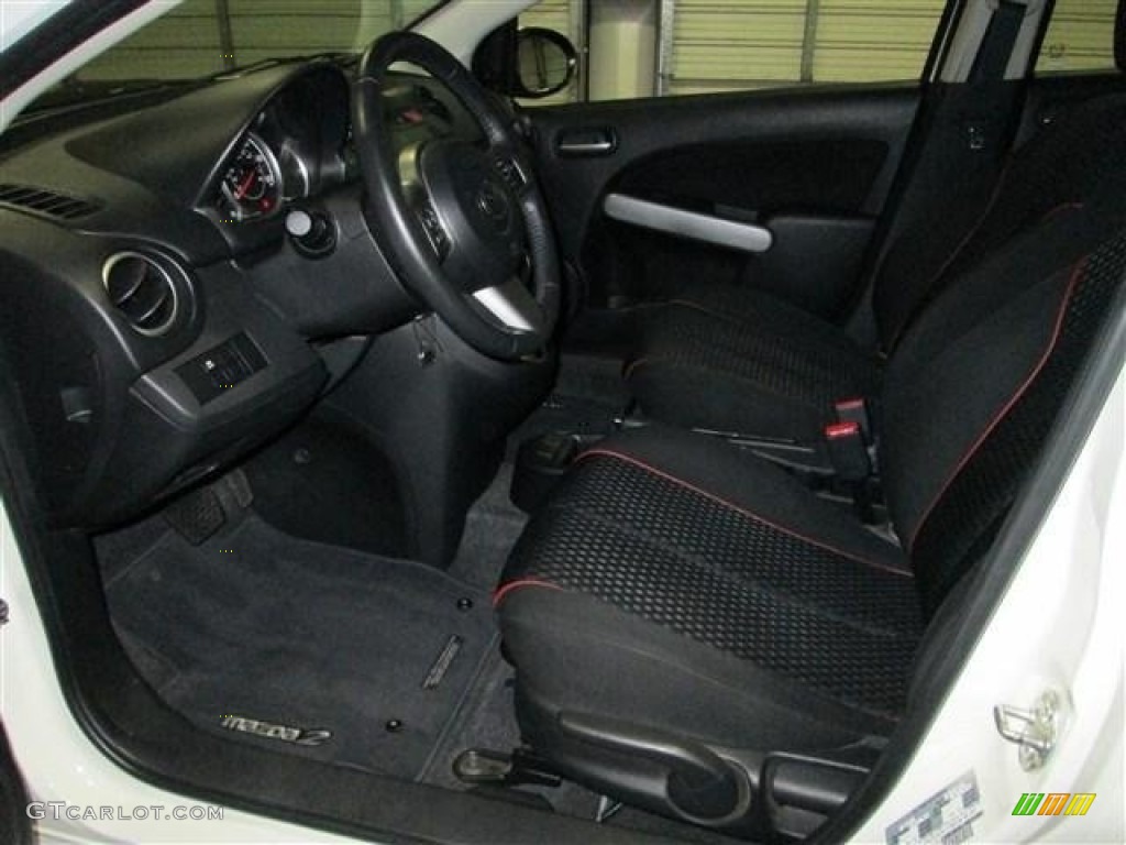 Black w/Red Piping Interior 2012 Mazda MAZDA2 Touring Photo #82591228