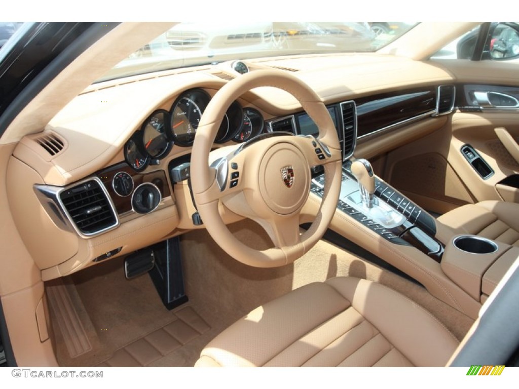 Luxor Beige Interior 2013 Porsche Panamera Turbo Photo #82591836