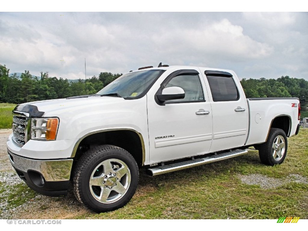 Summit White 2013 GMC Sierra 2500HD SLT Crew Cab 4x4 Exterior Photo #82594304