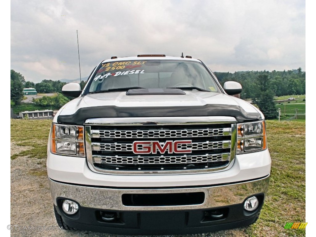 Summit White 2013 GMC Sierra 2500HD SLT Crew Cab 4x4 Exterior Photo #82594402