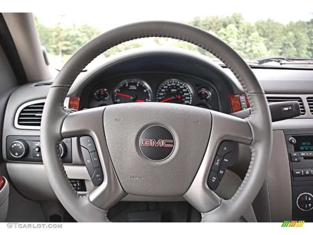 2013 GMC Sierra 2500HD SLT Crew Cab 4x4 Dark Titanium/Light Titanium Steering Wheel Photo #82594705
