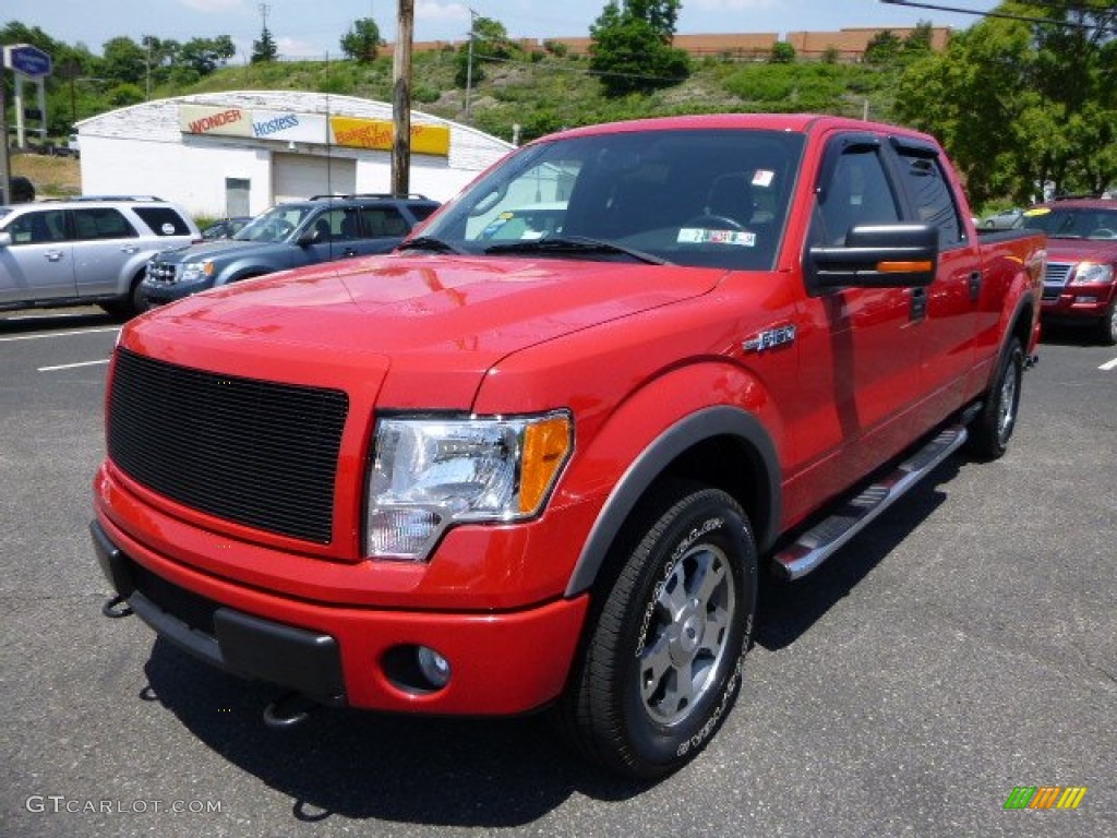 2010 F150 FX4 SuperCrew 4x4 - Vermillion Red / Black photo #5