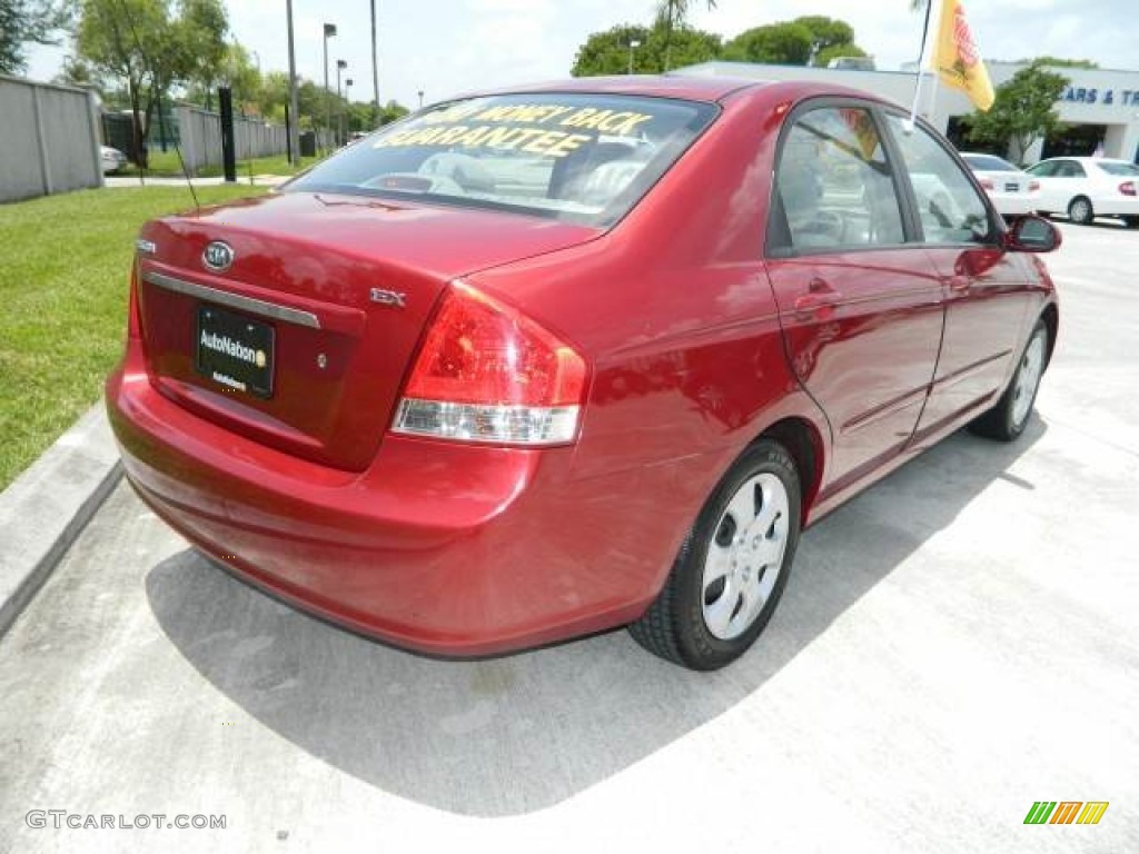 2008 Spectra EX Sedan - Spicy Red / Gray photo #3