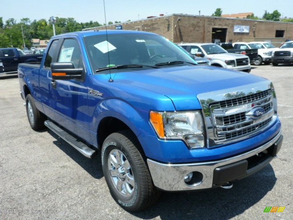 2013 F150 XLT SuperCab 4x4 - Blue Flame Metallic / Steel Gray photo #1