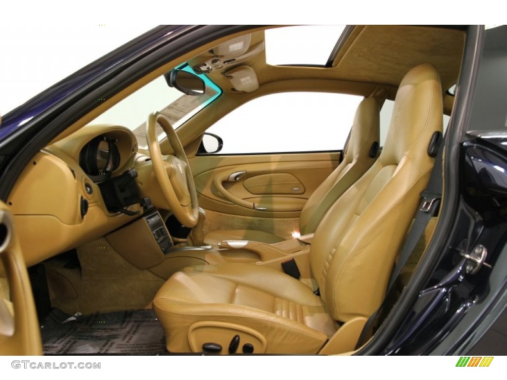 Savanna Beige Interior 2002 Porsche 911 Turbo Coupe Photo #82598491