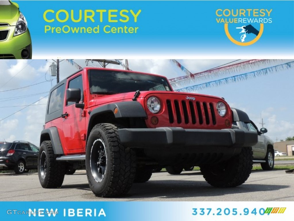 2009 Wrangler X 4x4 - Flame Red / Dark Slate Gray/Medium Slate Gray photo #1