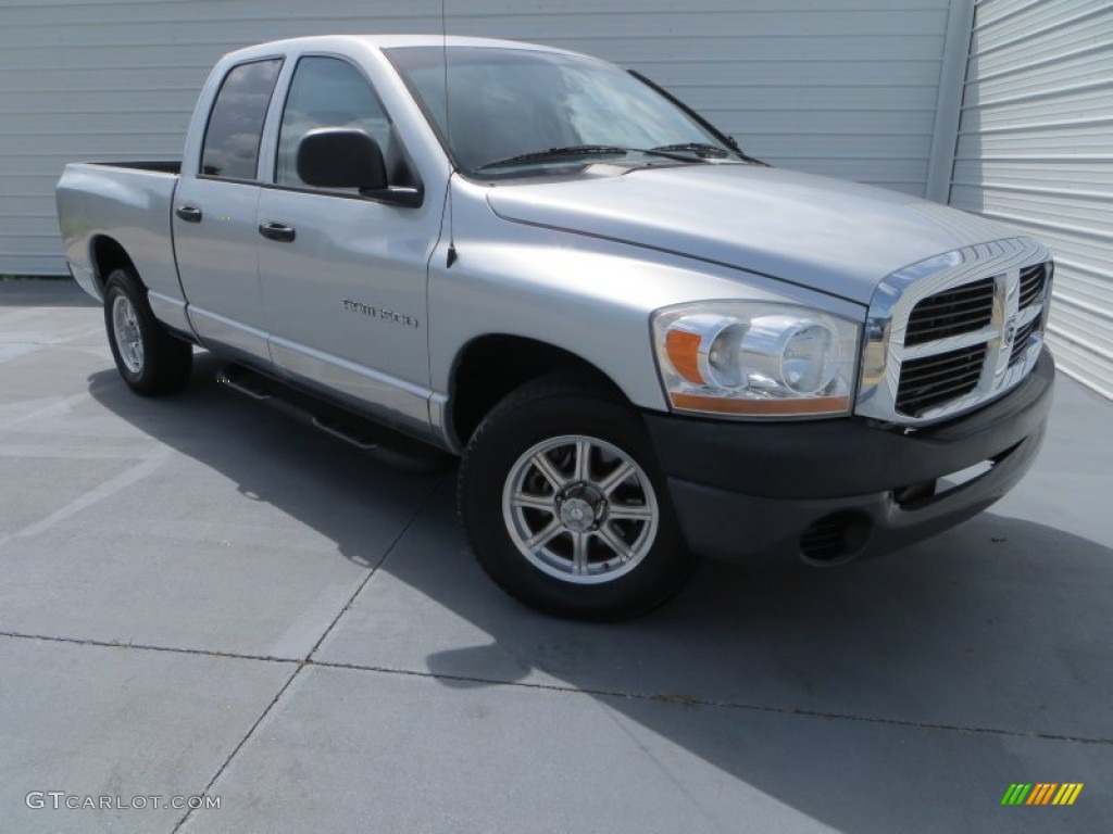 2006 Ram 1500 Laramie Quad Cab - Bright Silver Metallic / Medium Slate Gray photo #1