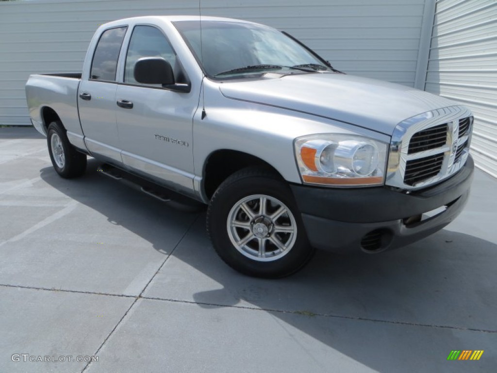 2006 Ram 1500 Laramie Quad Cab - Bright Silver Metallic / Medium Slate Gray photo #2