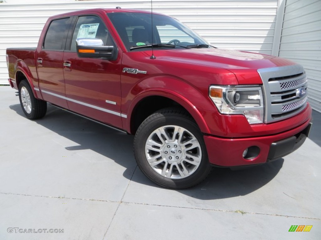 2013 F150 XLT SuperCrew - Ruby Red Metallic / Platinum Unique Black Leather photo #2