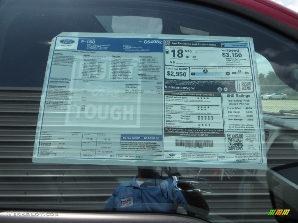 2013 Ford F150 XLT SuperCrew Window Sticker Photo #82612712