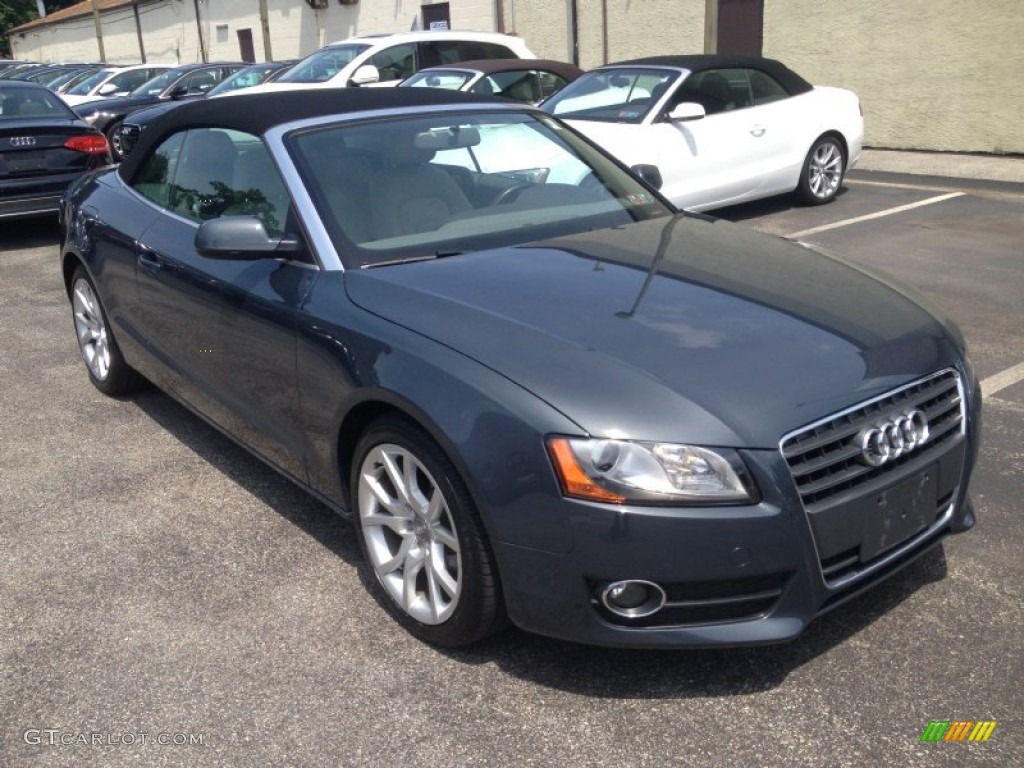 2011 A5 2.0T Convertible - Meteor Grey Pearl Effect / Light Grey photo #13