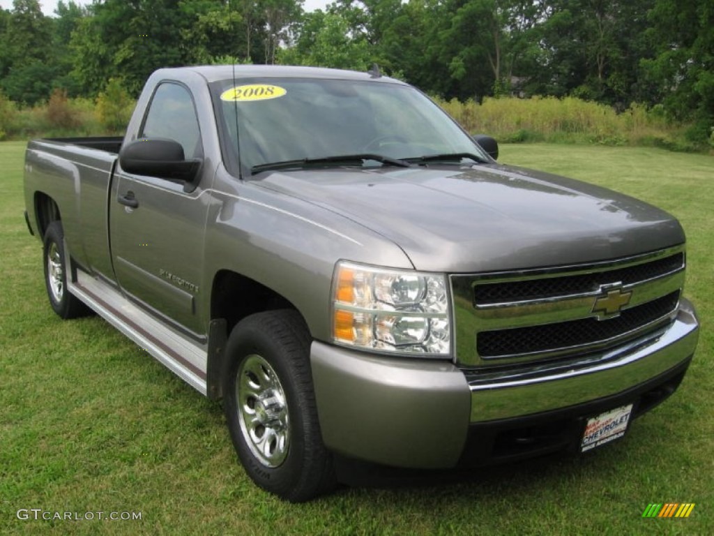 2008 Silverado 1500 LT Regular Cab 4x4 - Graystone Metallic / Ebony photo #1