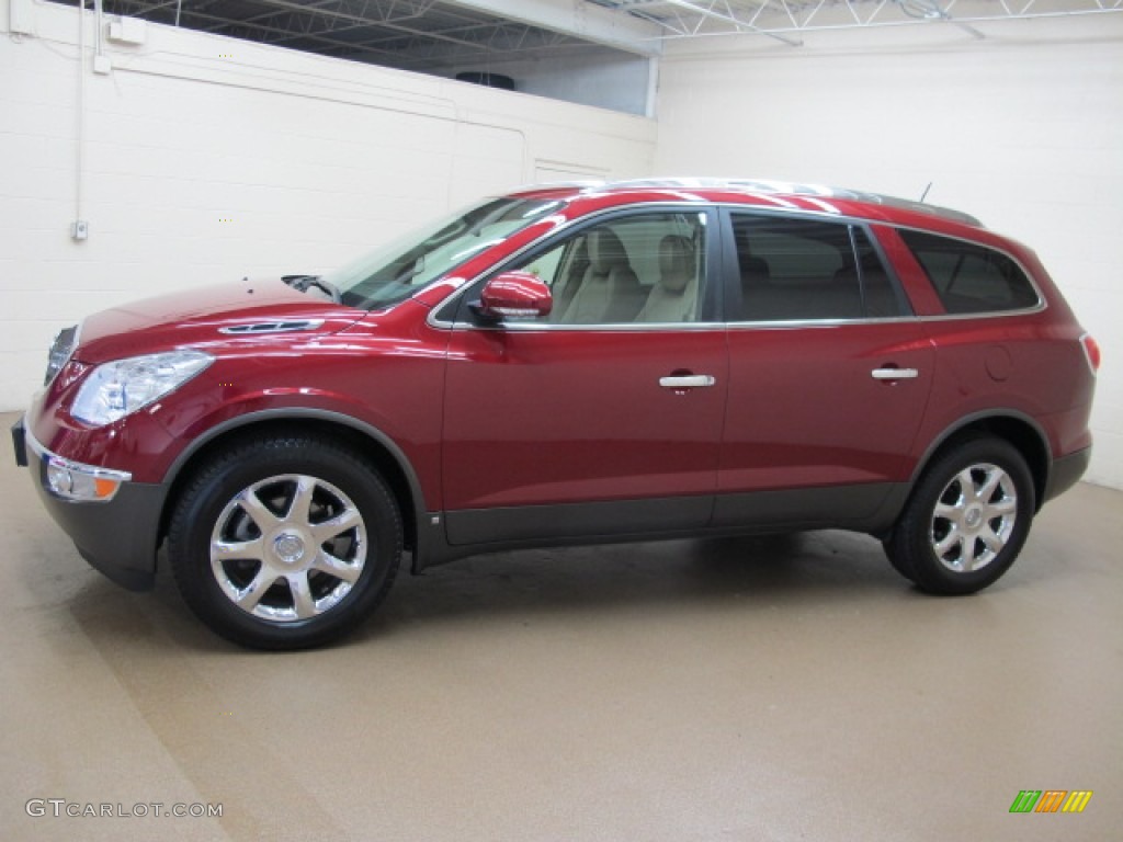 2009 Enclave CXL AWD - Red Jewel Tintcoat / Cocoa/Cashmere photo #4
