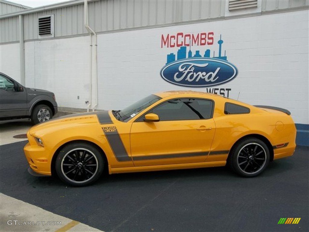 2013 Mustang Boss 302 - School Bus Yellow / Charcoal Black/Recaro Sport Seats photo #2