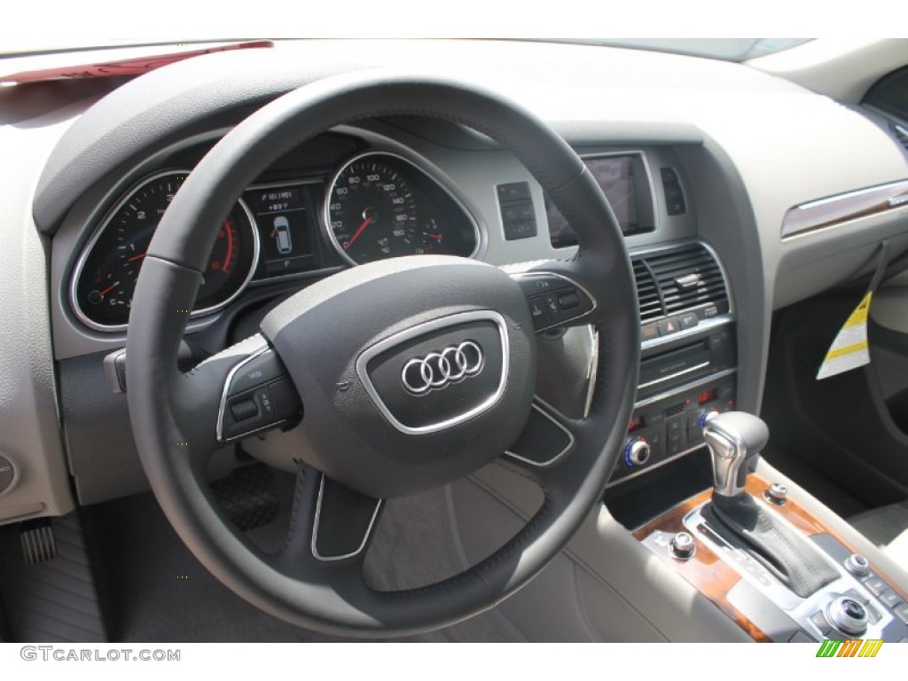 2013 Audi A6 3.0T quattro Sedan Black Steering Wheel Photo #82624943
