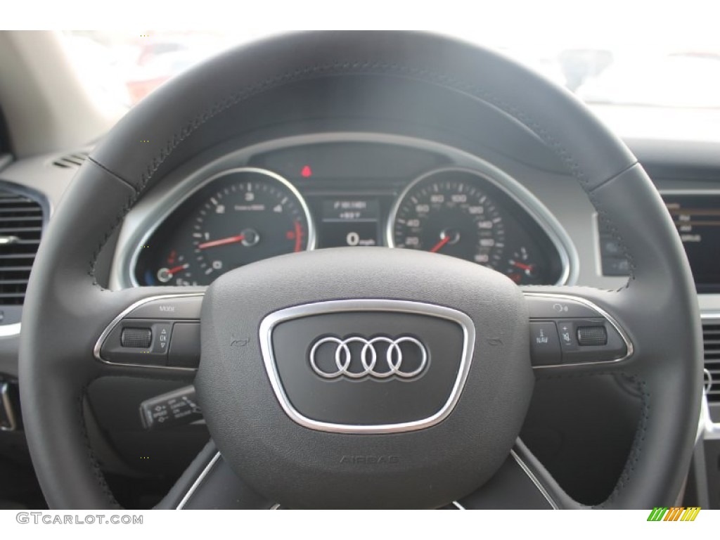 2013 Audi A6 3.0T quattro Sedan Black Steering Wheel Photo #82625176