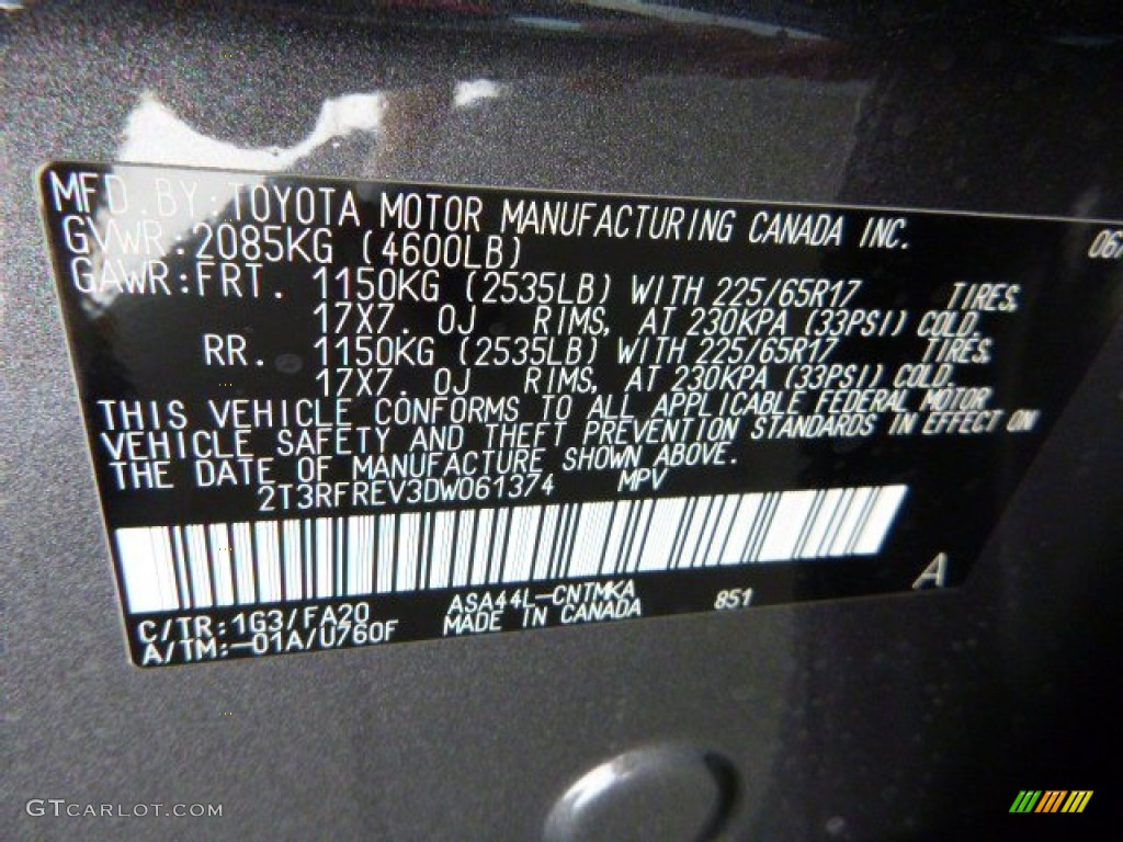 2013 RAV4 XLE AWD - Magnetic Gray Metallic / Black photo #19