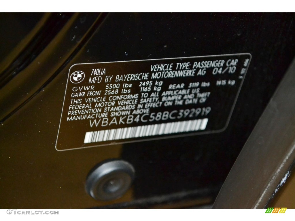 2011 7 Series 740Li Sedan - Jet Black / Black photo #8
