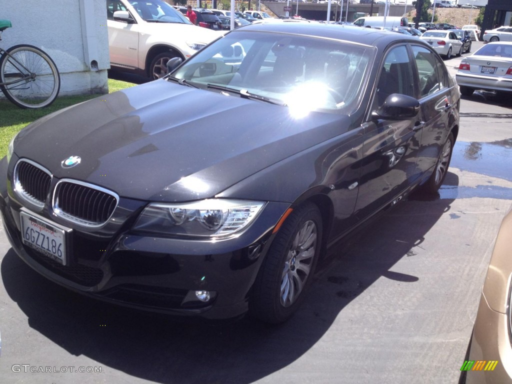 2009 3 Series 328i Sedan - Black Sapphire Metallic / Black photo #1