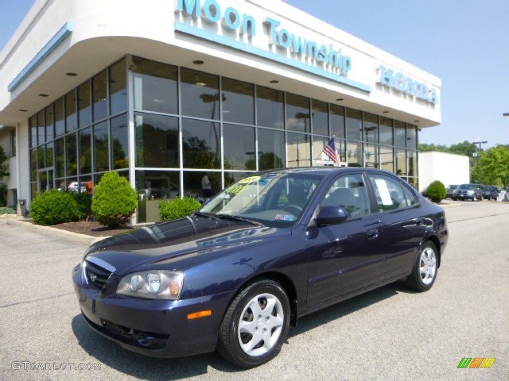 2006 Elantra GLS Sedan - Moonlit Dark Blue / Beige photo #1