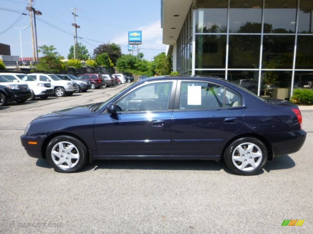 2006 Elantra GLS Sedan - Moonlit Dark Blue / Beige photo #2