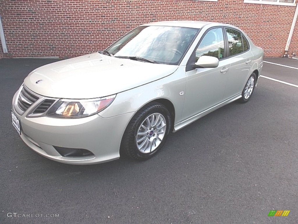 2008 9-3 2.0T Sport Sedan - Parchment Silver Metallic / Black photo #2