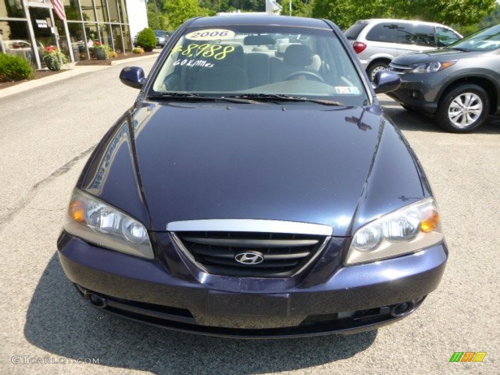 2006 Elantra GLS Sedan - Moonlit Dark Blue / Beige photo #8