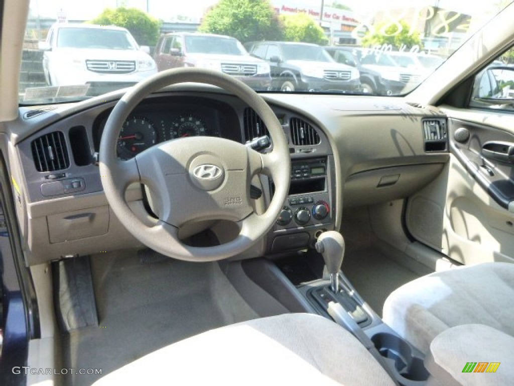 2006 Elantra GLS Sedan - Moonlit Dark Blue / Beige photo #17
