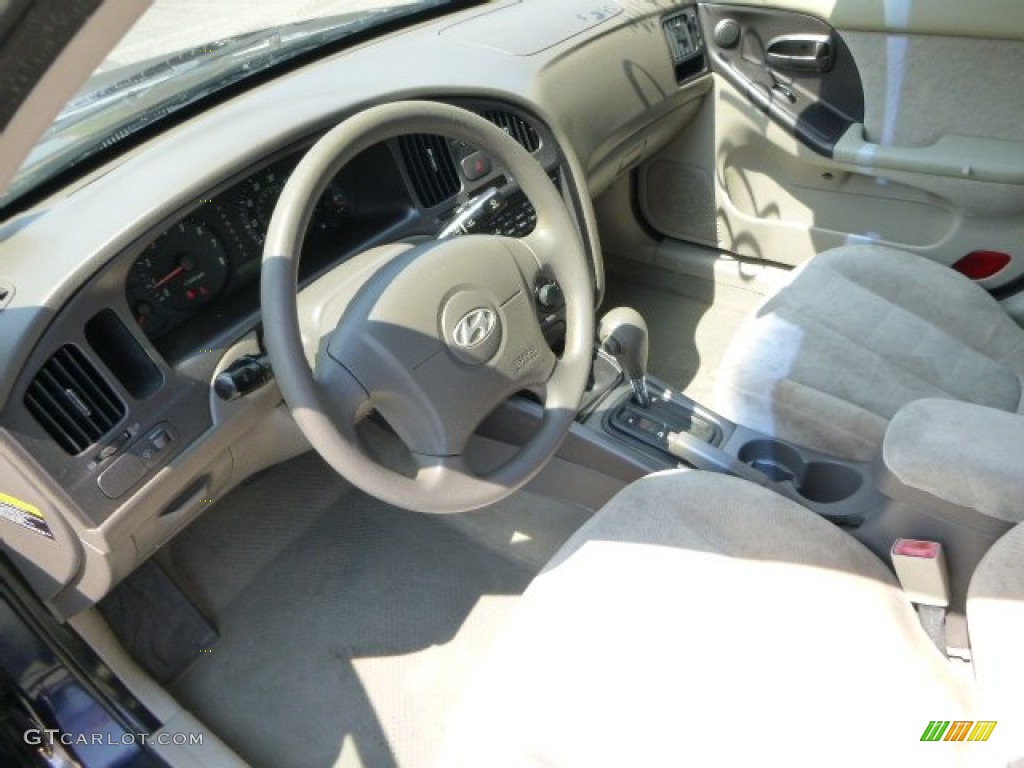 2006 Elantra GLS Sedan - Moonlit Dark Blue / Beige photo #20