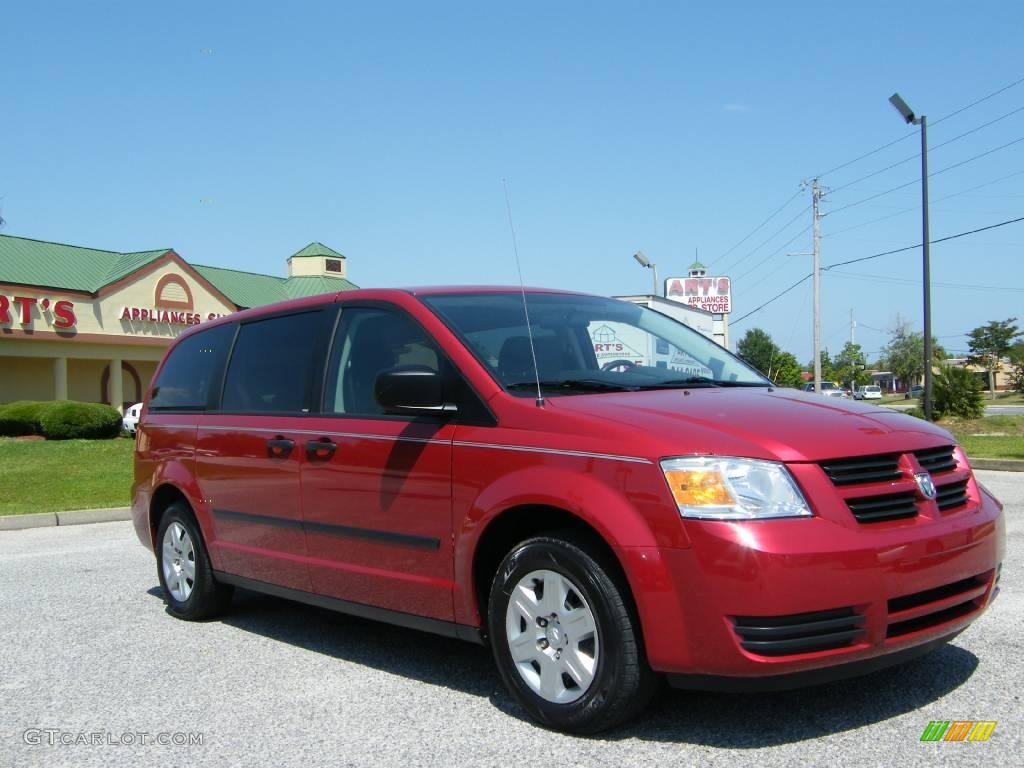 2008 Grand Caravan SE - Inferno Red Crystal Pearl / Medium Slate Gray/Light Shale photo #7