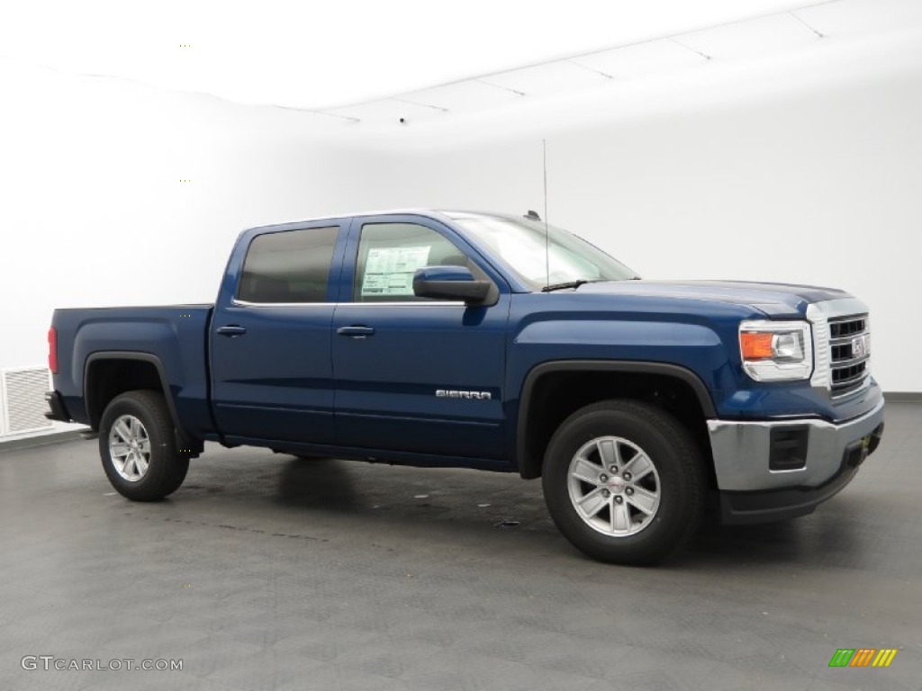 2014 Sierra 1500 SLE Crew Cab - Cobalt Blue Metallic / Jet Black photo #1