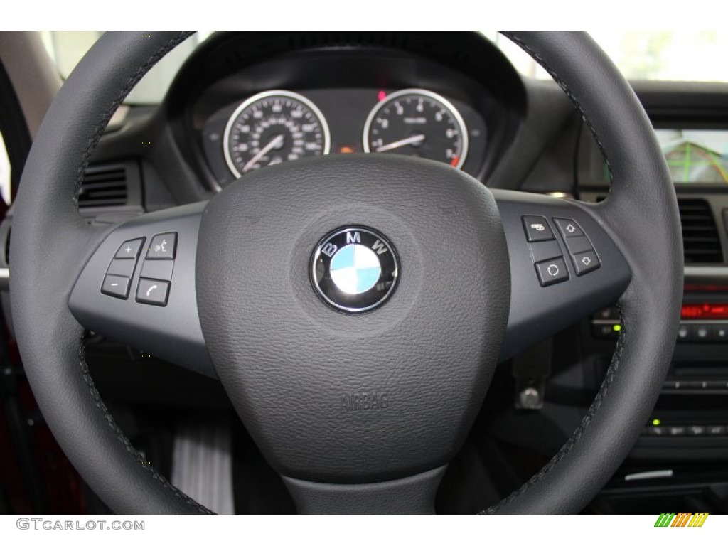 2013 BMW X5 xDrive 35i Oyster Steering Wheel Photo #82647369