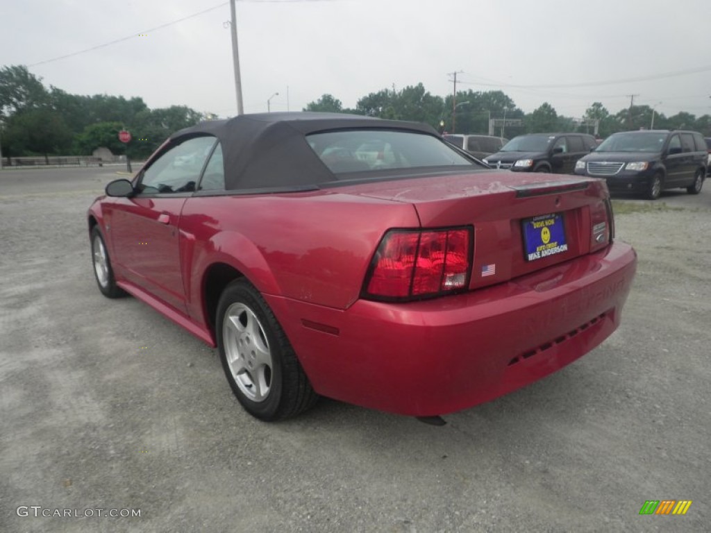 2002 Mustang V6 Convertible - Laser Red Metallic / Dark Charcoal photo #3