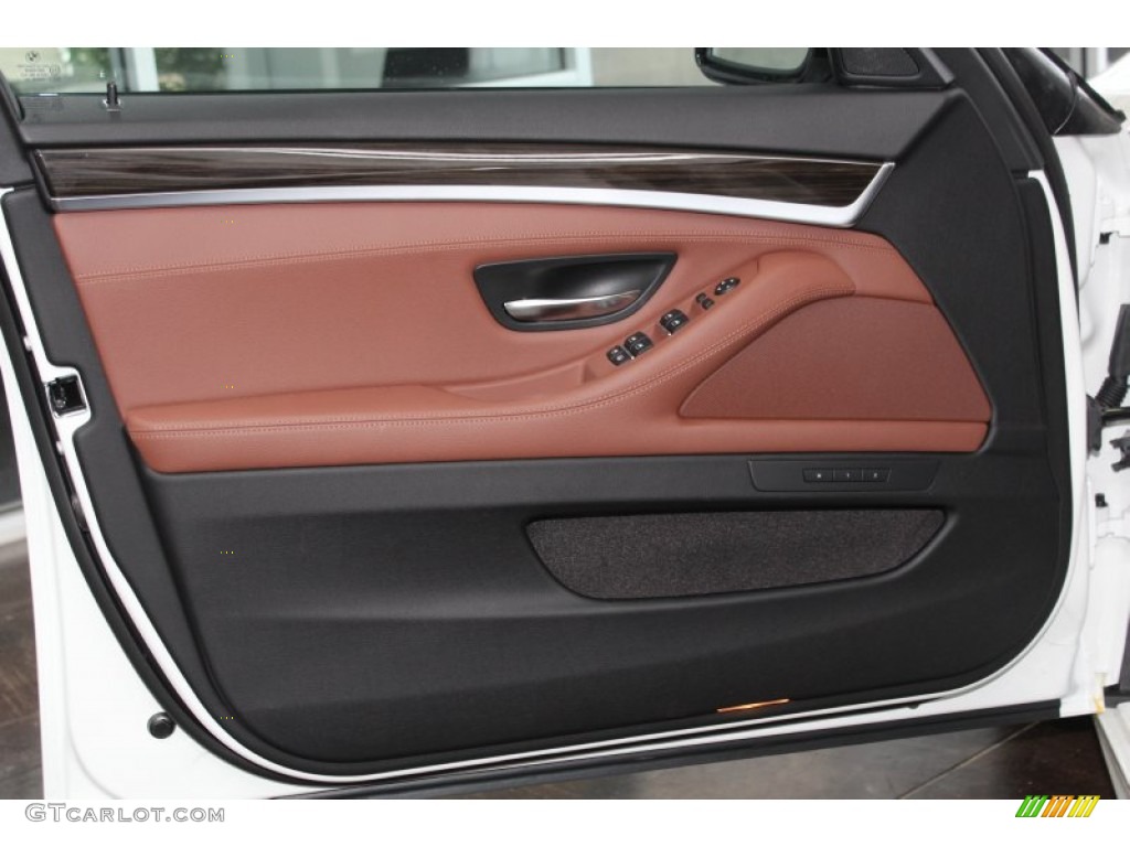 2013 BMW 5 Series 550i Sedan Cinnamon Brown Door Panel Photo #82651706
